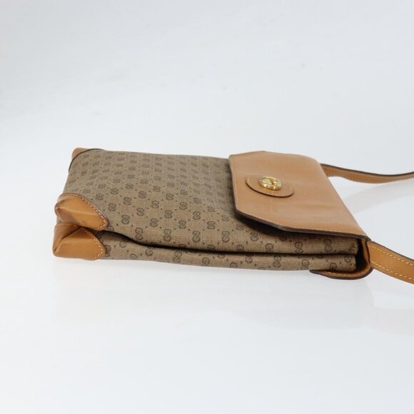 Authentic GUCCI Micro GG Supreme Shoulder Bag PVC Beige Gold - Picture 11 of 16